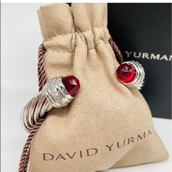 David Yurman Jewelry - David Yurman Garnet & Diamond Bracelet